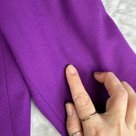 Vintage Classiques 100% Wool Blazer Womens L Fuchsia Purple Embroidery (1105) - Picture 6 of 15